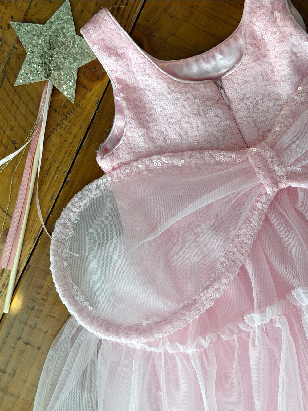 Girls Fairy Princess Pink Tulle Dress with crown/wings/wand - Picture 7 of 14
